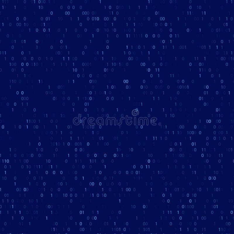 Tecnologia blu a matrice digitale futuristica a matrice digitale di codice binario. Rete di dati informatici per la programmazione illustrazione vettoriale
