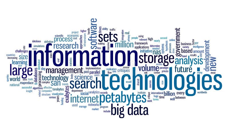 Information technology concept in tag cloud on white background. Information technology concept in tag cloud on white background