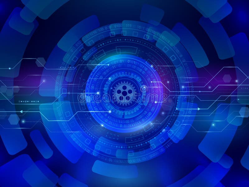 Tecnologia de comunicação alta do computador no fundo azul d ilustração do vetor Tecnologia de comunicação alta do computador no fundo azul d ilustração do vetor