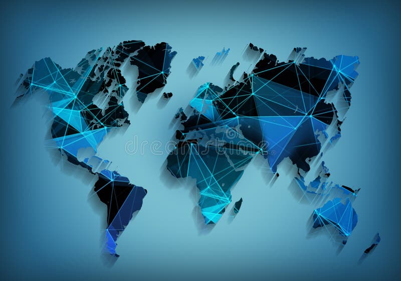 Tecnologia de rede global do mapa do mundo Comunicações sociais