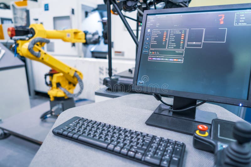Tecnologia industriale moderna del braccio robot Produzione automatizzata c