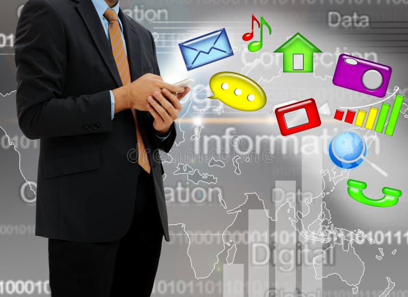 Tecnologia nova do homem de negócios imagem de stock Tecnologia nova do homem de negócios imagem de stock