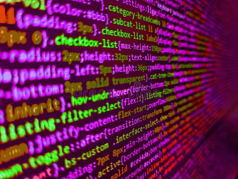 Tecnologie dell'informazione norme di codifica per i siti web. concetto ai tensorflow. programmatore digita nuove righe di codice immagini stock