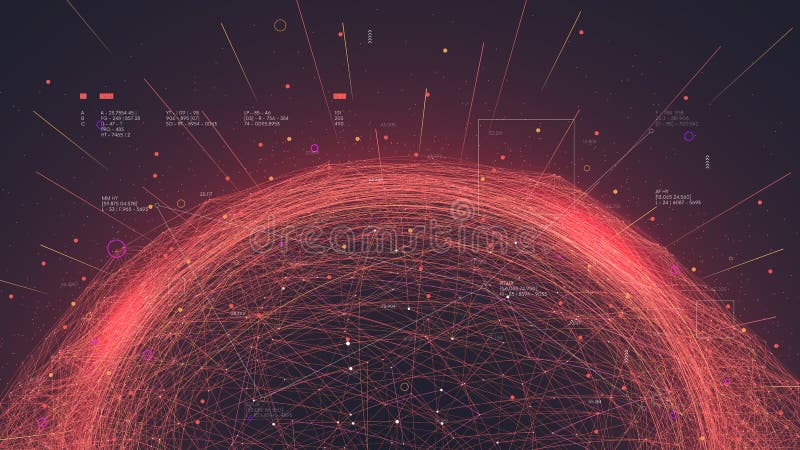 Tecnología analítica futurista detección y procesamiento de plexus de conexión de red de grandes datos concepto de creación visual ilustración del vector