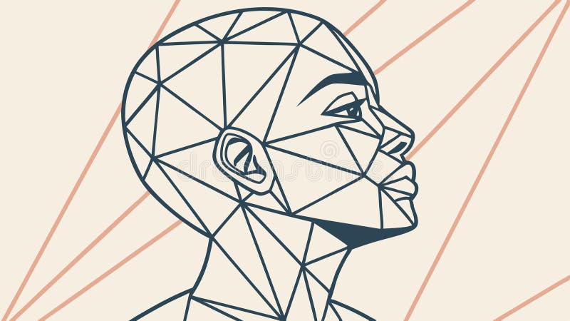 Tecnología de perfil de cabezal geométrico Diseño vectorial AI Generativo AI libre illustration