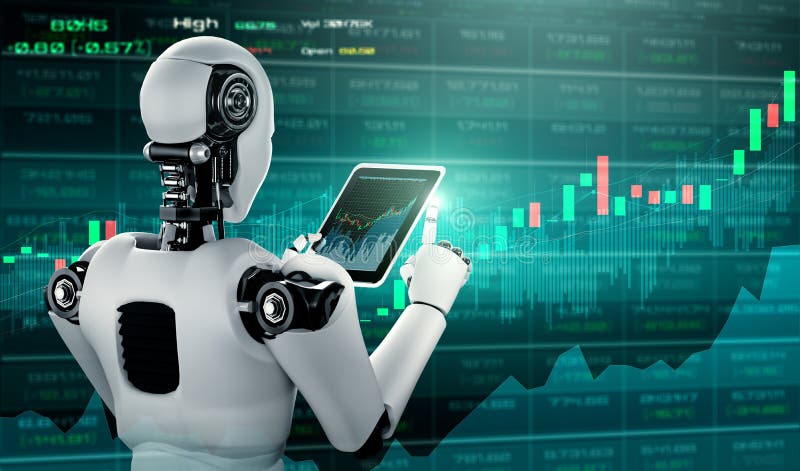 Tecnología Financiera Futura Controlada Por Robots De IA Con