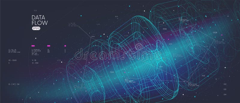 Tecnología futurista para el procesamiento de análisis de información y clasificación de grandes datos esquemas futuristas de un m libre illustration