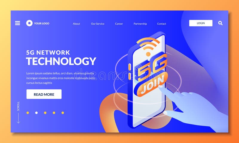 tecnología inalámbrica de la red 5G P?gina del aterrizaje, disposici?n de dise?o de la bandera de la web Ejemplo isom?trico del v libre illustration tecnología inalámbrica de la red 5G P?gina del aterrizaje, disposici?n de dise?o de la bandera de la web Ejemplo isom?trico del v libre illustration