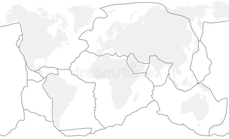 Continental Drift Tectonic Plates German Stock Vector