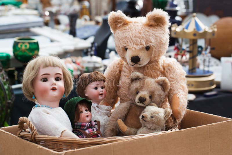 Dolls Teddy Bear Flea Market Stock Photos - Free & Royalty-Free