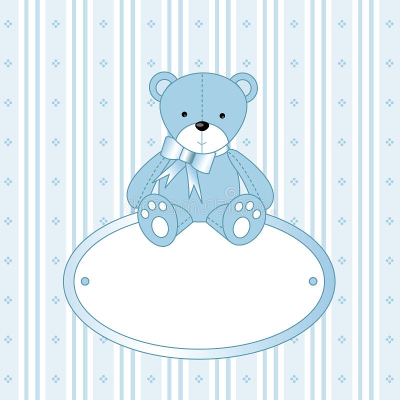 Baby arrival announcement with teddy bear. Baby arrival announcement with teddy bear