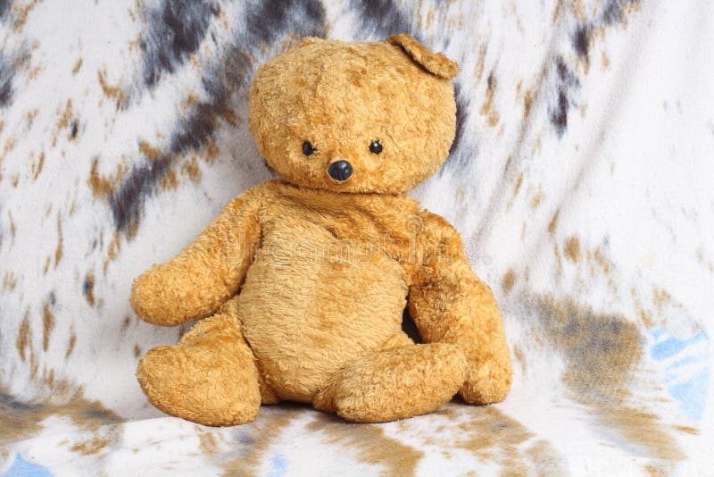 Teddy bear on blanket two stock image. Image of stuffed 152677285