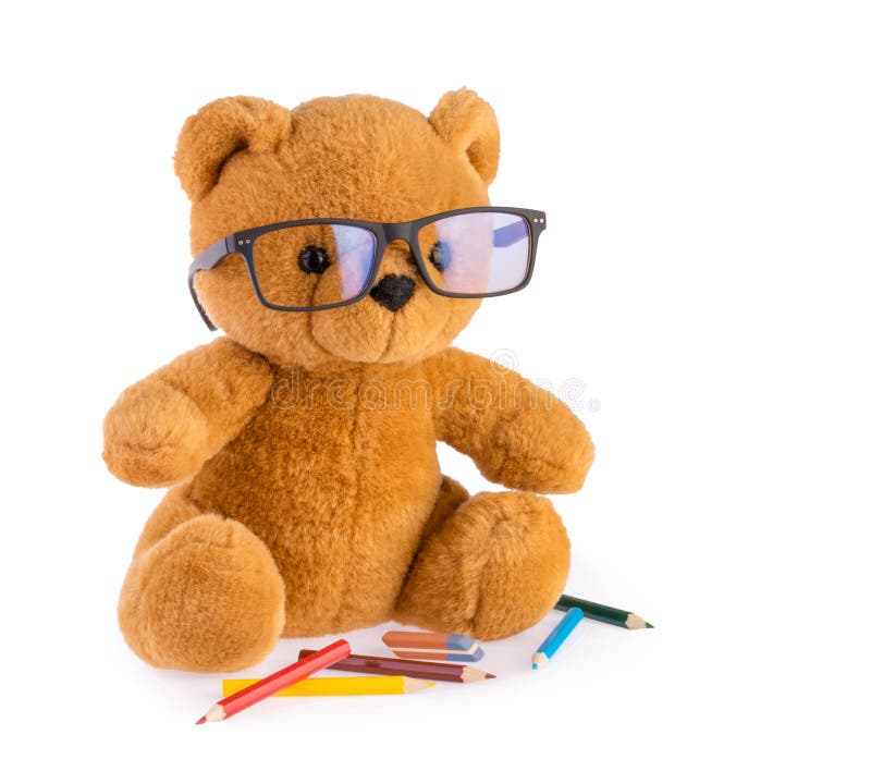 Teddy bear. child drawing concept isolated white background royalty free stock photo