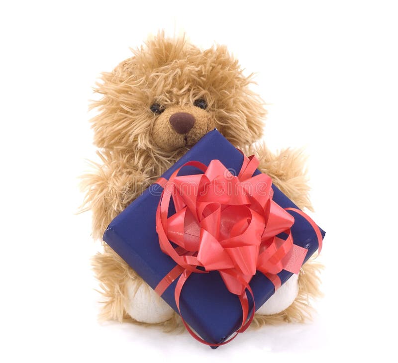 Teddy bear with gift box stock photo. Image of friend 5804806