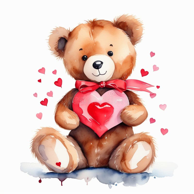 Teddy Bear with a Heart. Romance of Valentine S Day Stock Illustration ...