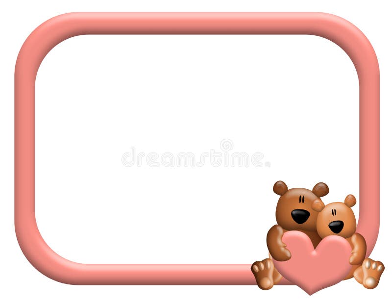 Teddy Bear Hearts Frame or Border royalty free illustration Teddy Bear Hearts Frame or Border royalty free illustration