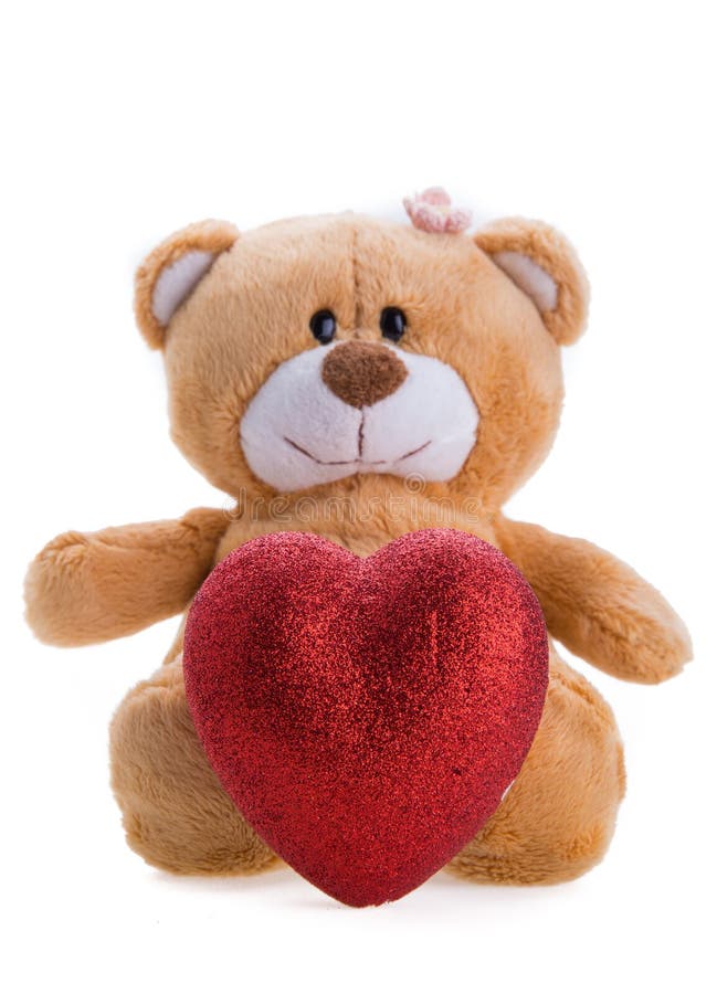 Teddy Bear Holding a Heart stock image. Image of doll - 47419735