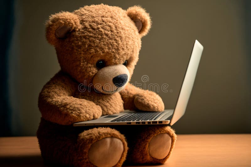 Teddy Bear With A Laptop The Concept Of Teaching Children By Computer teddy-bear-with-a-laptop-the-concept-of-teaching-children-by-computer