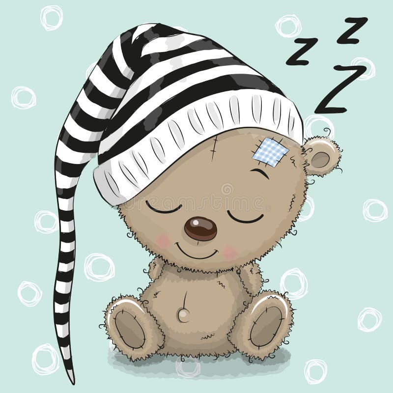 Teddy Bear lindo durmiente en una capilla stock de ilustración Teddy Bear lindo durmiente en una capilla stock de ilustración