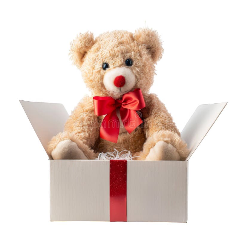 Teddy Bear with Red Bow in