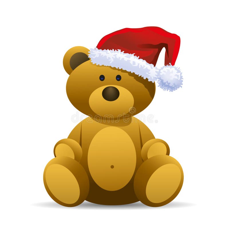 Teddy Bear With Red Santa Hat Stock Image - Image: 21195851