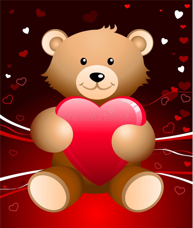 Teddy bear romantic Valentine s Day background