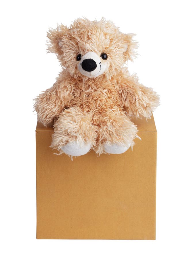 Teddy Bear Sits On A Box Royalty Free Stock Photography - Image: 33305667