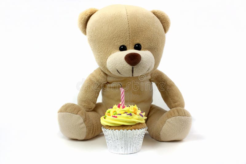 Teddy and cupcake wth 1 candle