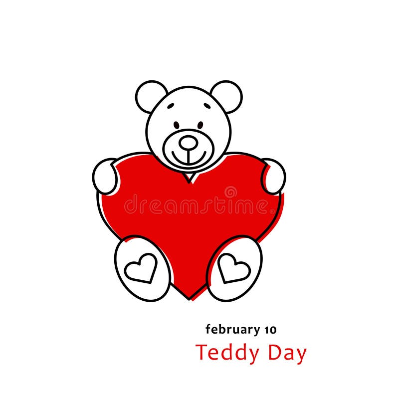 Teddy Day, February 10, Teddy Bear with a Big Red Heart, Valentine Week