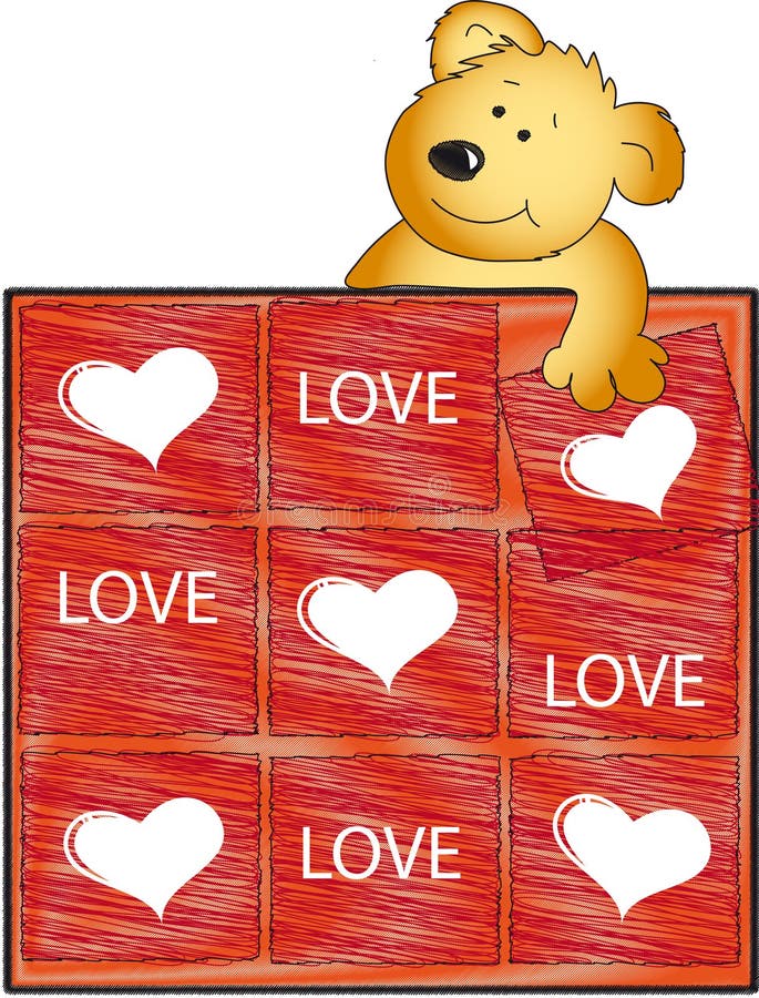 Teddybeer met liefderaadsel royalty-vrije illustratie Teddybeer met liefderaadsel royalty-vrije illustratie