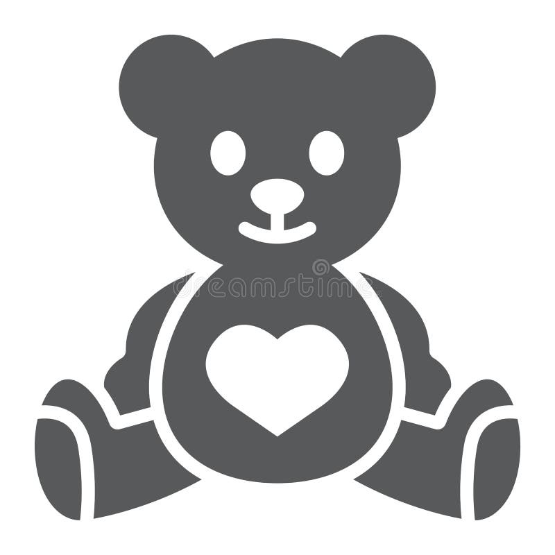 Teddybär Glyphikone, Kind und Spielzeug, Tierzeichen, Vektorgrafik, ein festes Muster auf einem weißen Hintergrund stock abbildung Teddybär Glyphikone, Kind und Spielzeug, Tierzeichen, Vektorgrafik, ein festes Muster auf einem weißen Hintergrund stock abbildung
