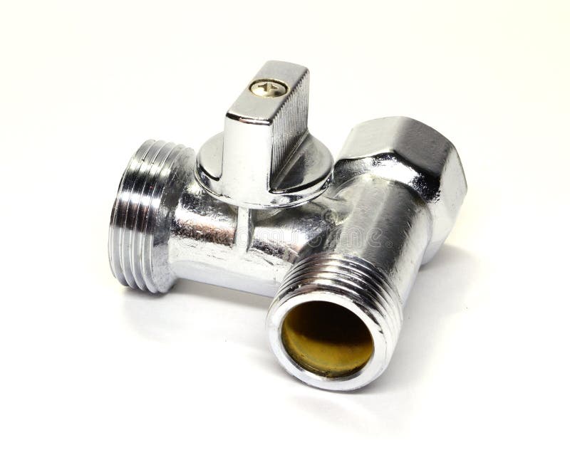 Tee with ball valve royalty free stock photo