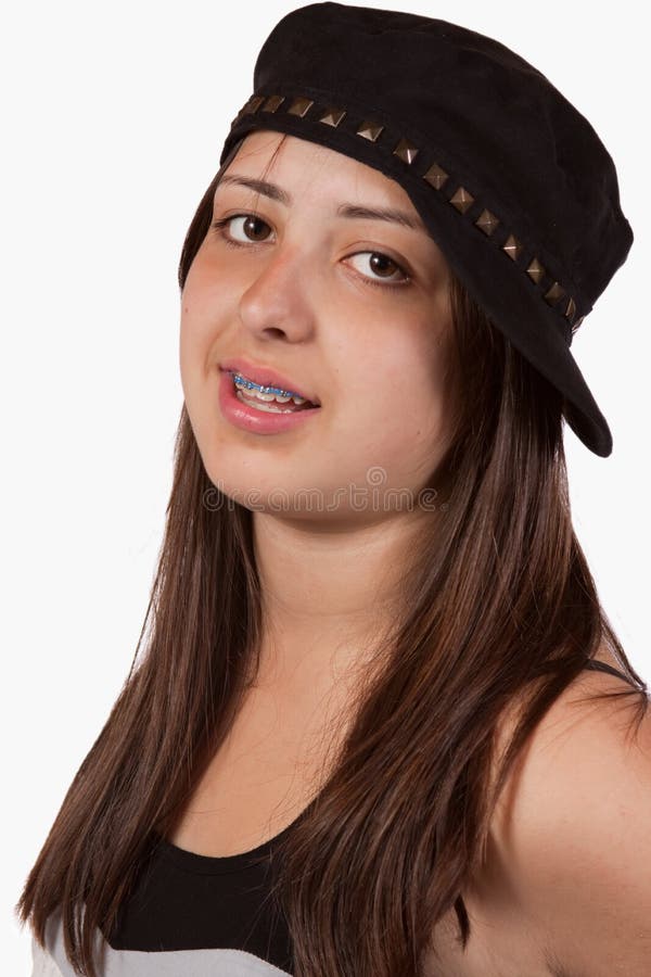 Teen Ager Wearing Hat Stock Photo Image Of Fashion W