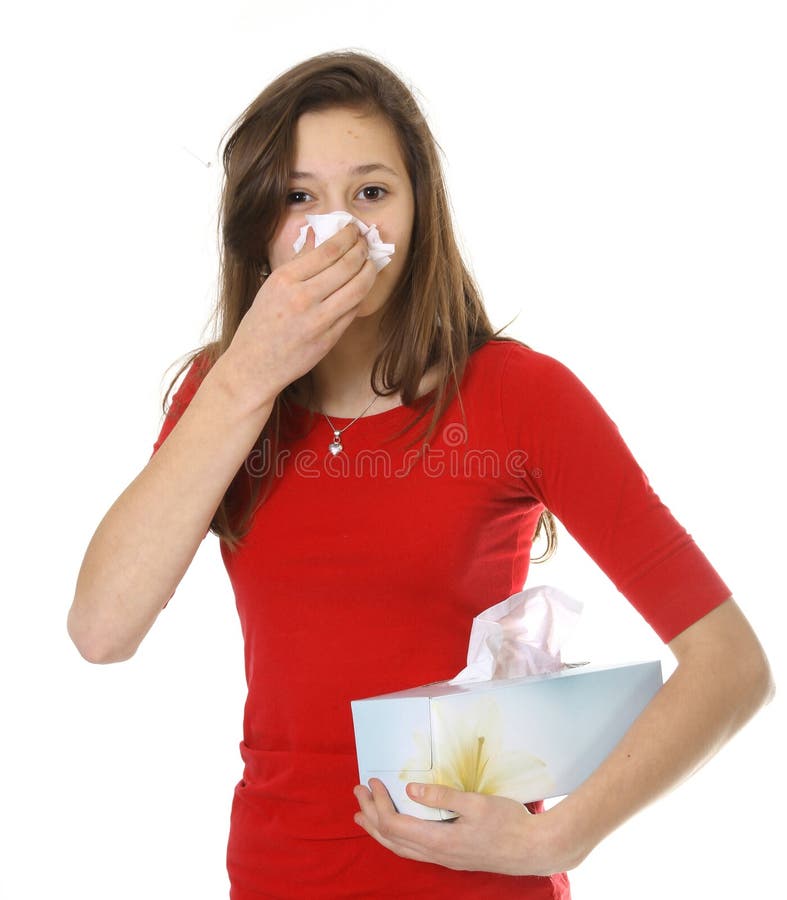 Teen with allergy or cold