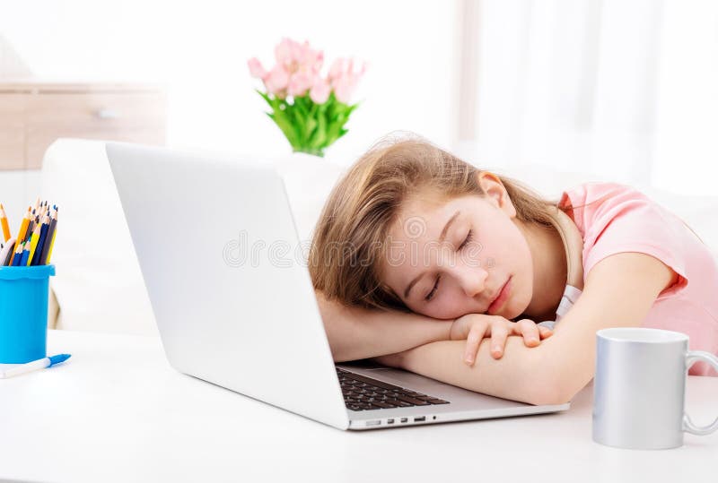 Teen Asleep At Desk Stock Image Image Of Asleep Book 175948641
