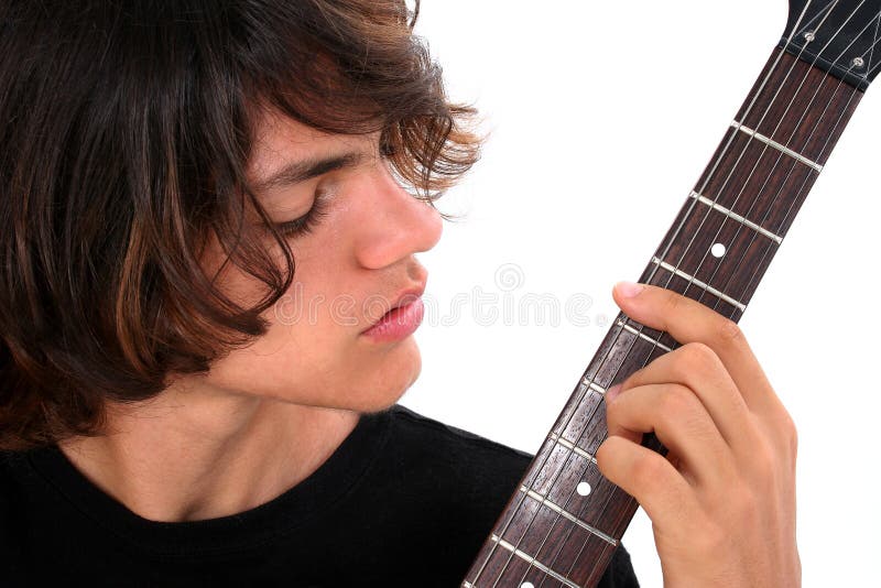 Teen Boy with Electric Guitar