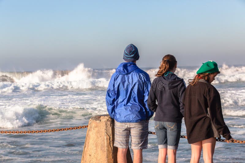 Teen Boy Girls Beach Waves Stock Image Image Of Talk 41659731