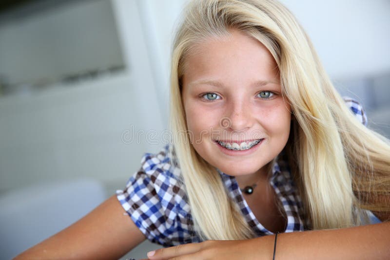 teeny teen with braces