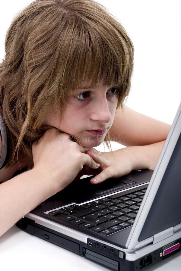 Teen girl with computer