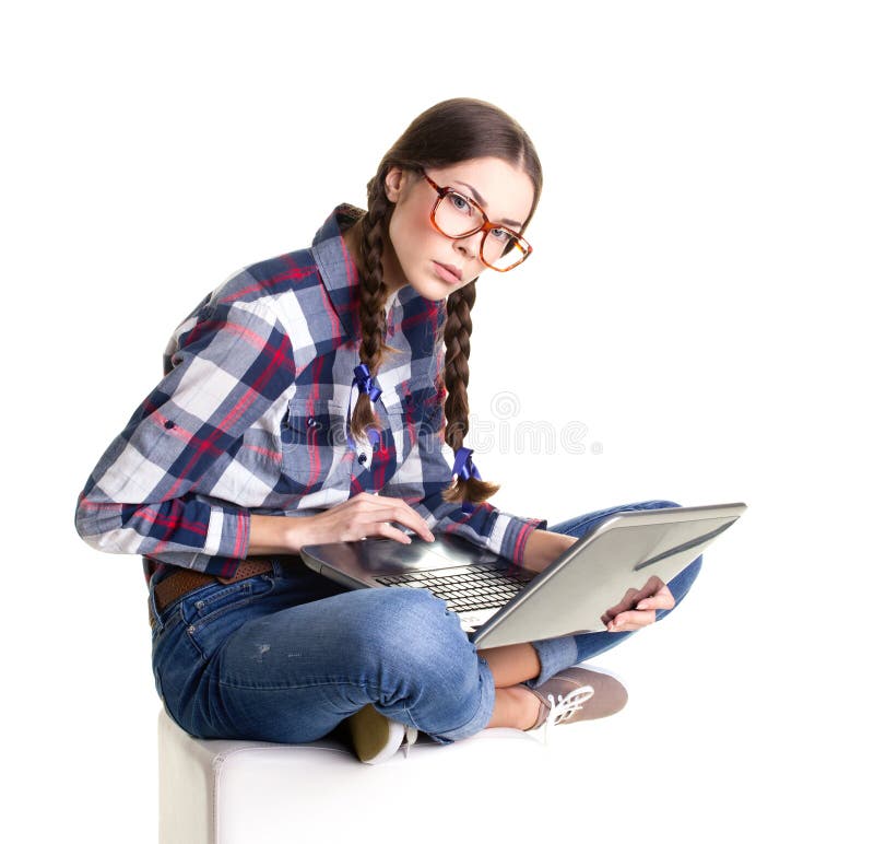 Teen girl learning