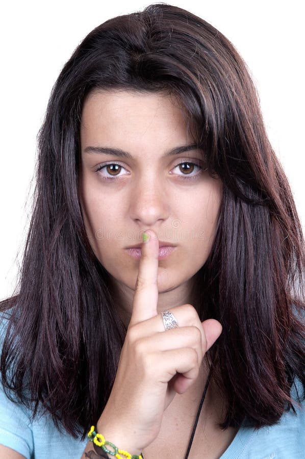Teen Girl Making A Quiet Gesture Stock Image Image 32418429