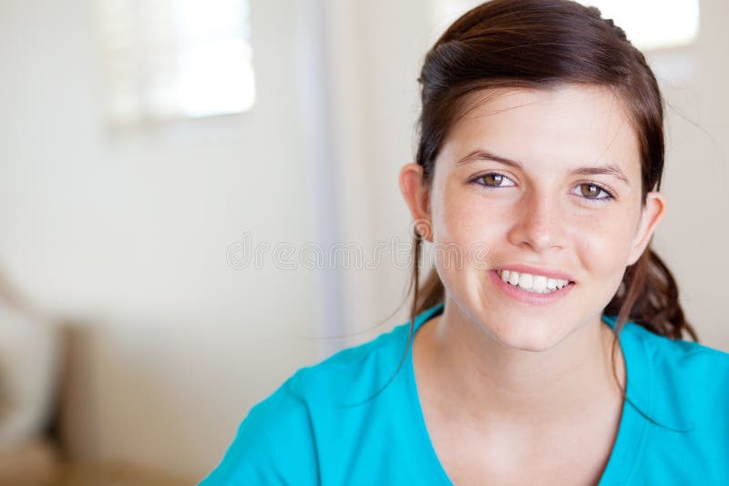 Pretty teen girl closeup portrait. Pretty teen girl closeup portrait