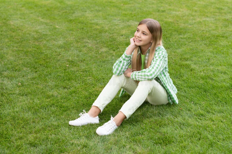 Teen Girl Relax On Grass Outdoor Advertisement Teen Girl Relax On
