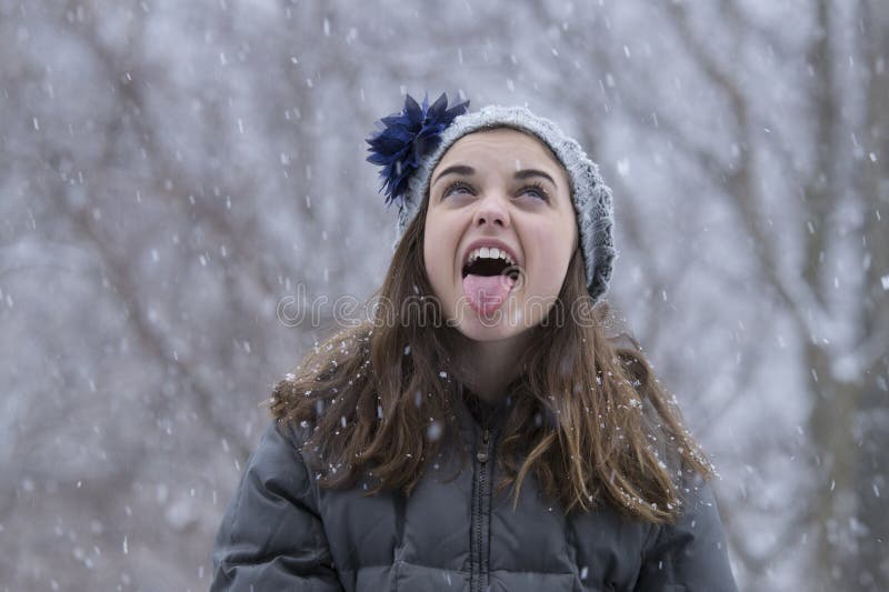 Teen Girl In The Snow Stock Image Image Of Chill Attitu