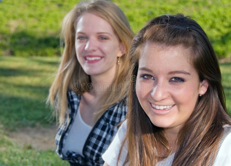 Teen Girlfriends stock photo