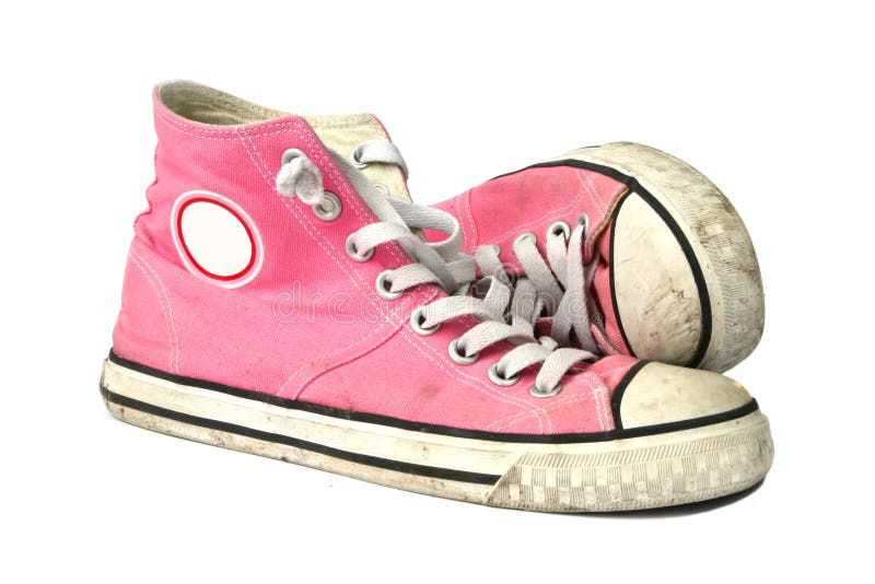 Teen girls pink sneakers stock photo. Image of laces, boot - 4067548