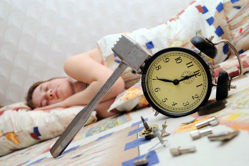 Teen has broken an alarm clock and sleep