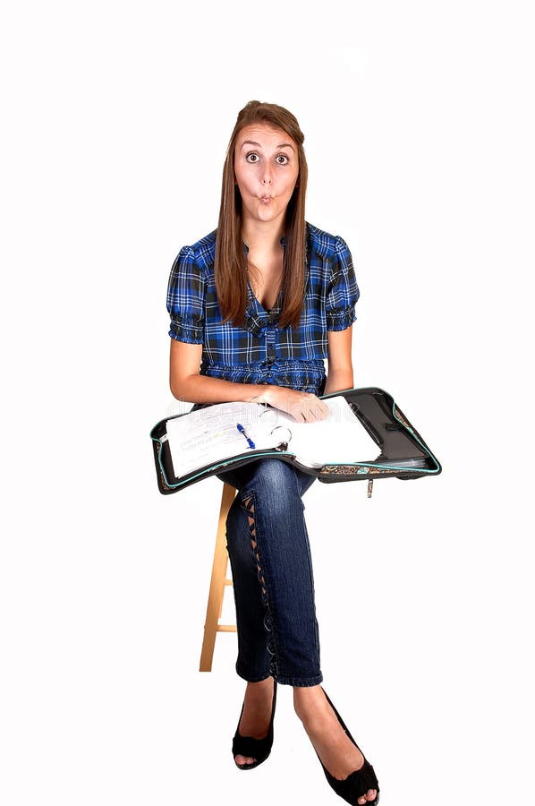 Girl with Sketchbook stock photo. Image of happy, idea - 18502004