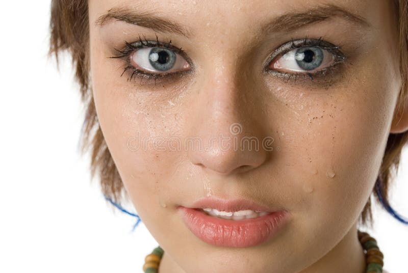 Teen portrait. Girl isolated on white background. Lovely european female stock images, royalty-free photos and pictures