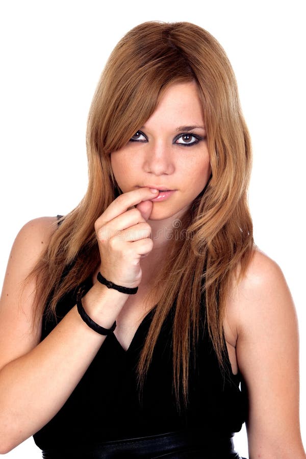 Teen rebellious girl stock photo. Image of cute, isolated 25821556